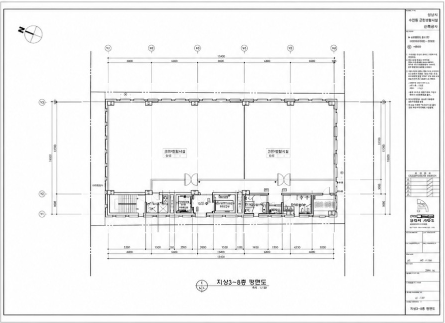 다오메디빌딩 지상3~8층 평면도